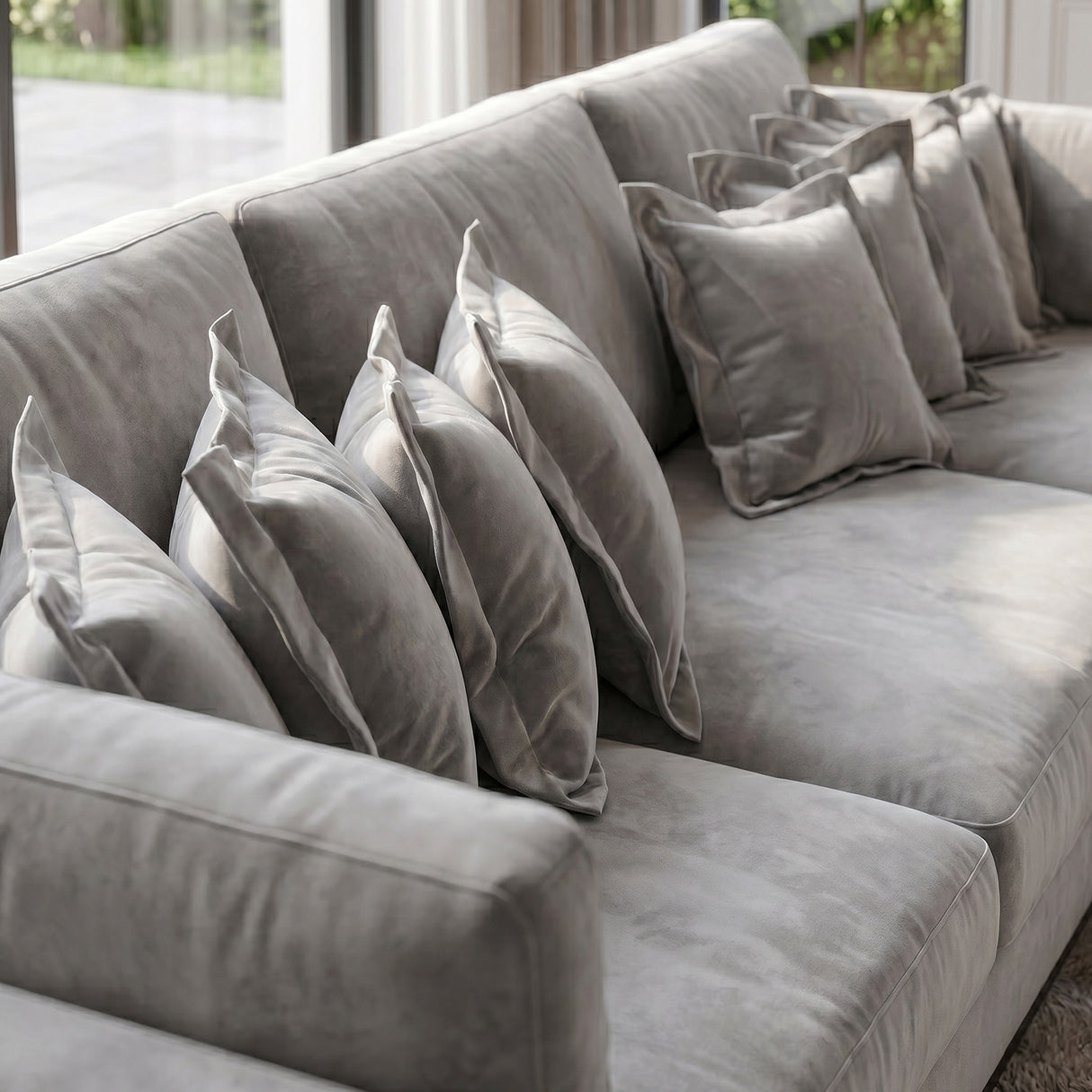 Sofá 3 Cuerpos Liberty con Chaise Longue Izquierdo Tela Gris Claro - 2.60m a Confección