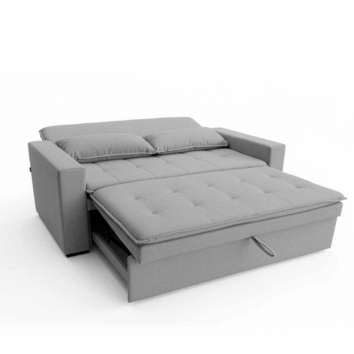 Sofá cama 2 cuerpos Londres con tela chenilla color gris claro