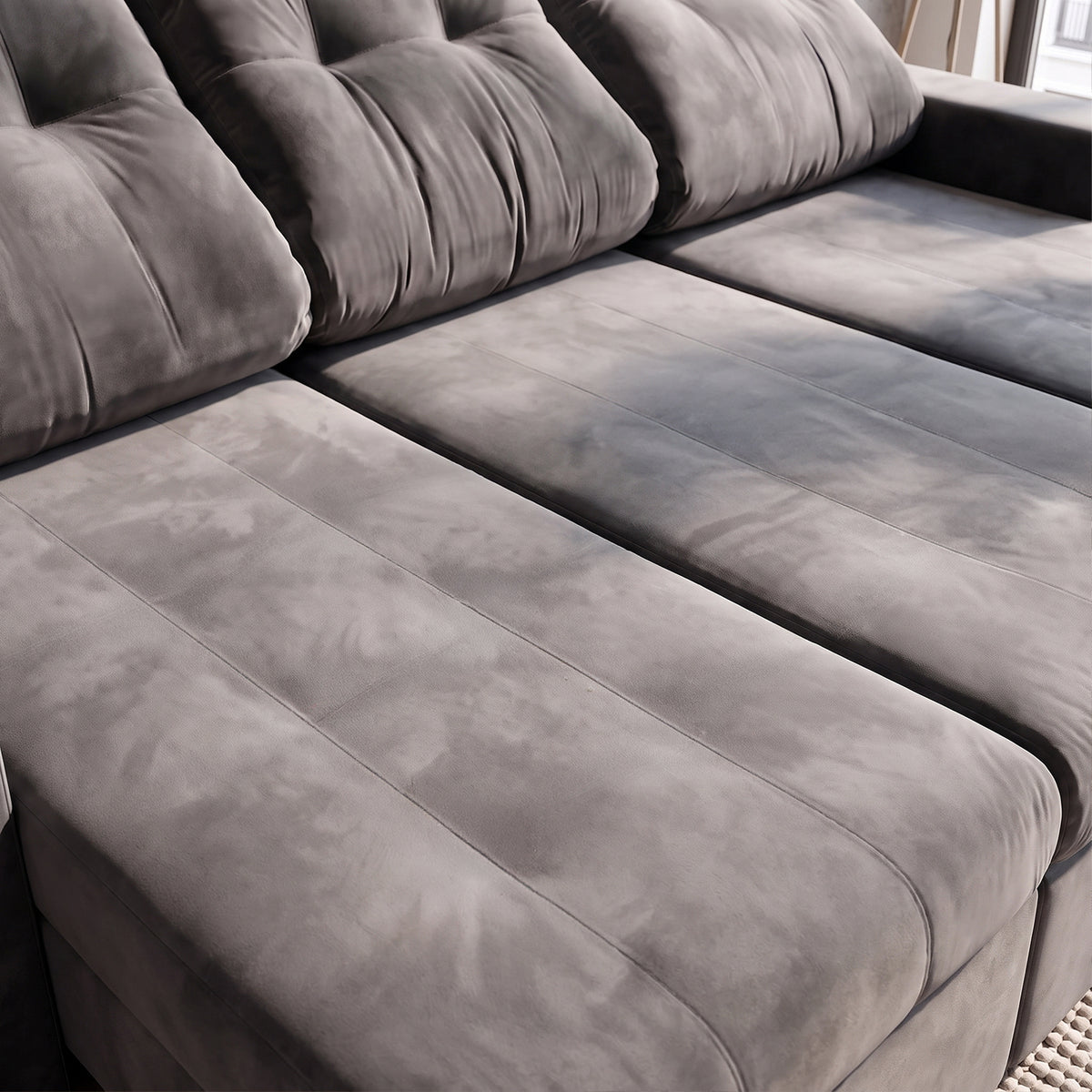 Sofá 3 cuerpos Royalle Tela Gris Oscuro - 3.50m a Confección