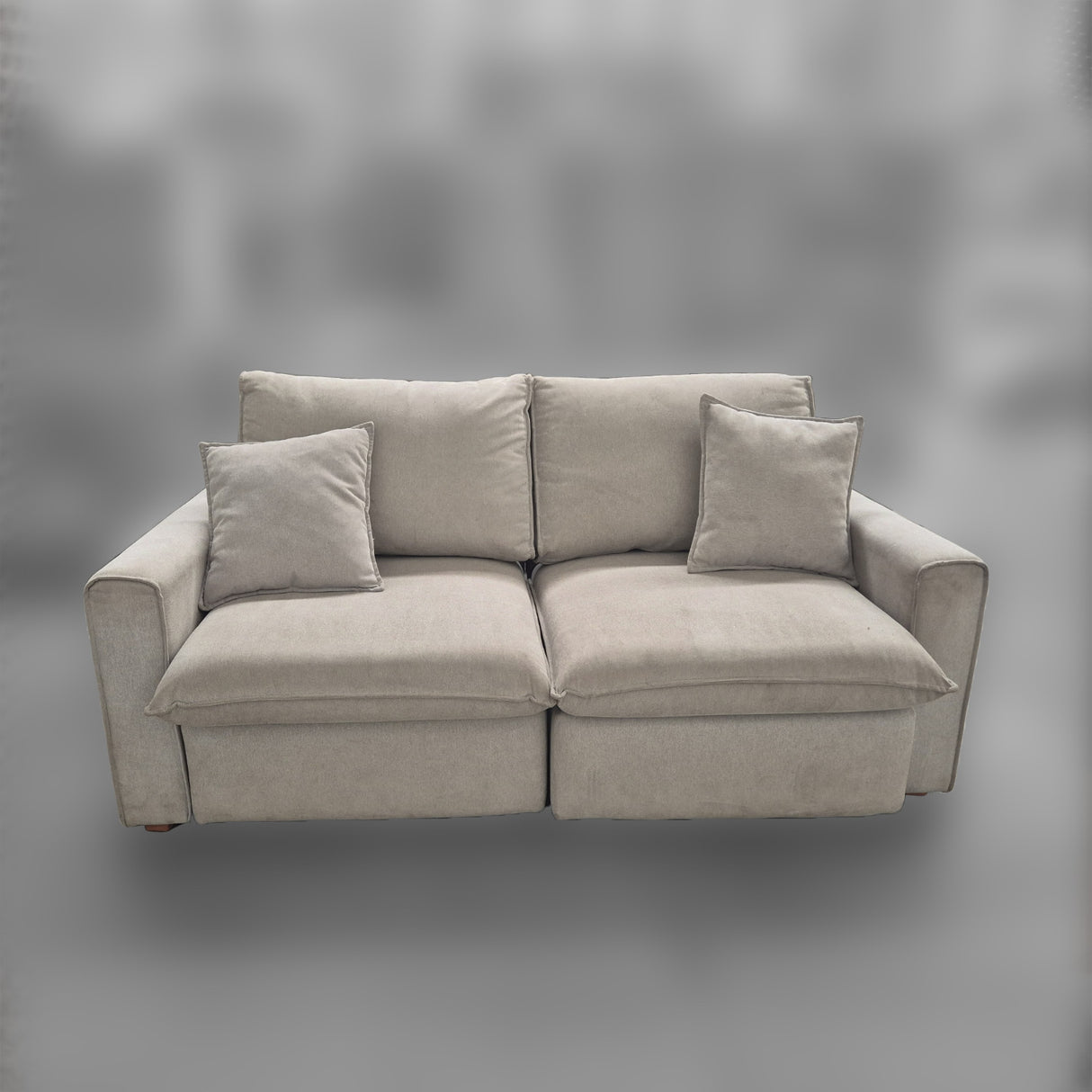 Sofá 2 Cuerpos Soft Tejido Arena - 1.90MT Outlet S/CAMBIO NI DEVOLUCIÓN