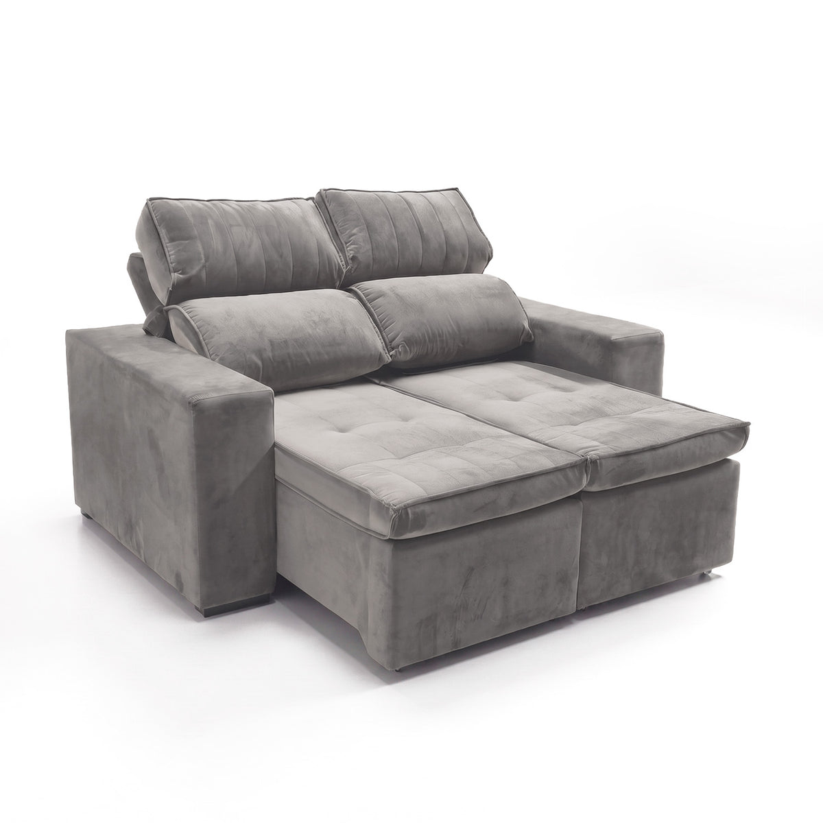 Sofá 2 cuerpos Extensible y Reclinable Toquio Stock Tela gris oscuro - 1.64MT