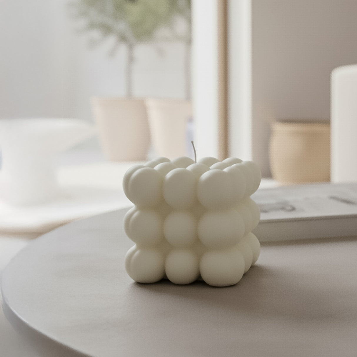 Vela de Cera Blanca Cubo