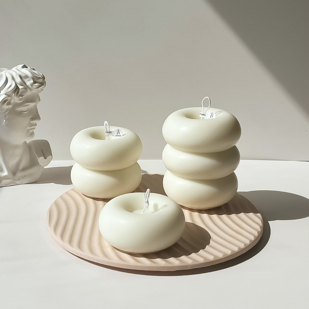 Vela de Cera Blanca Circulares