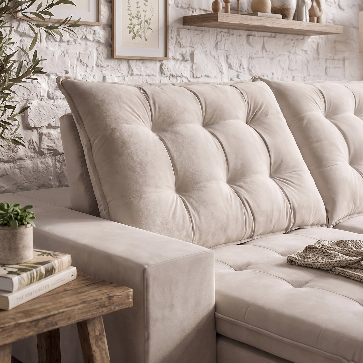 Sofá 2 Cuerpos Caribe Tela Beige - 2.24m a Confección