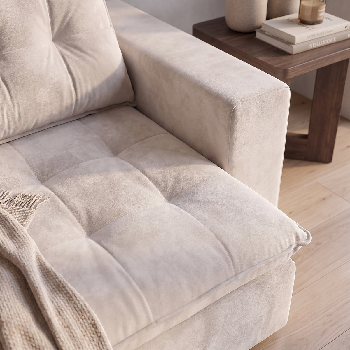 Sofá 3 Cuerpos Caribe Tela Beige - 3.39m a Confección
