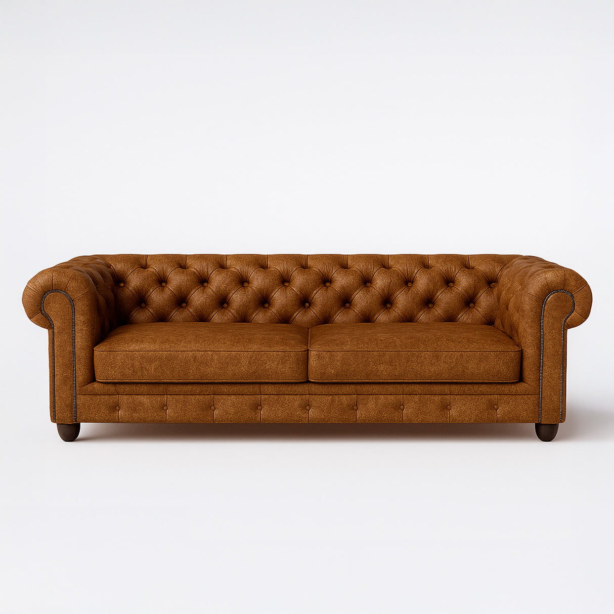 Sofá Chesterfield Cuero Natural