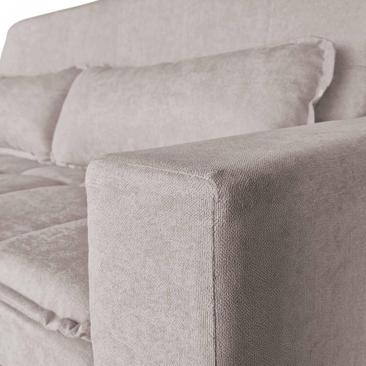 Sofá cama 2 cuerpos Londres con tela chenilla color café claro