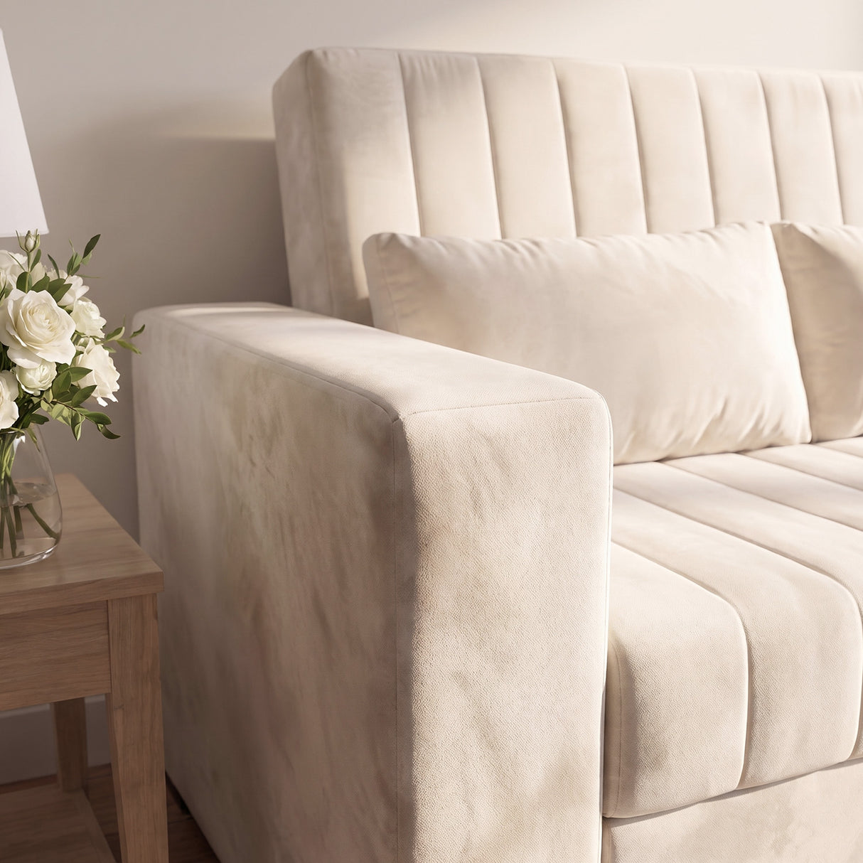 Sofá 2 cuerpos Málaga Tela Beige - 1.30m