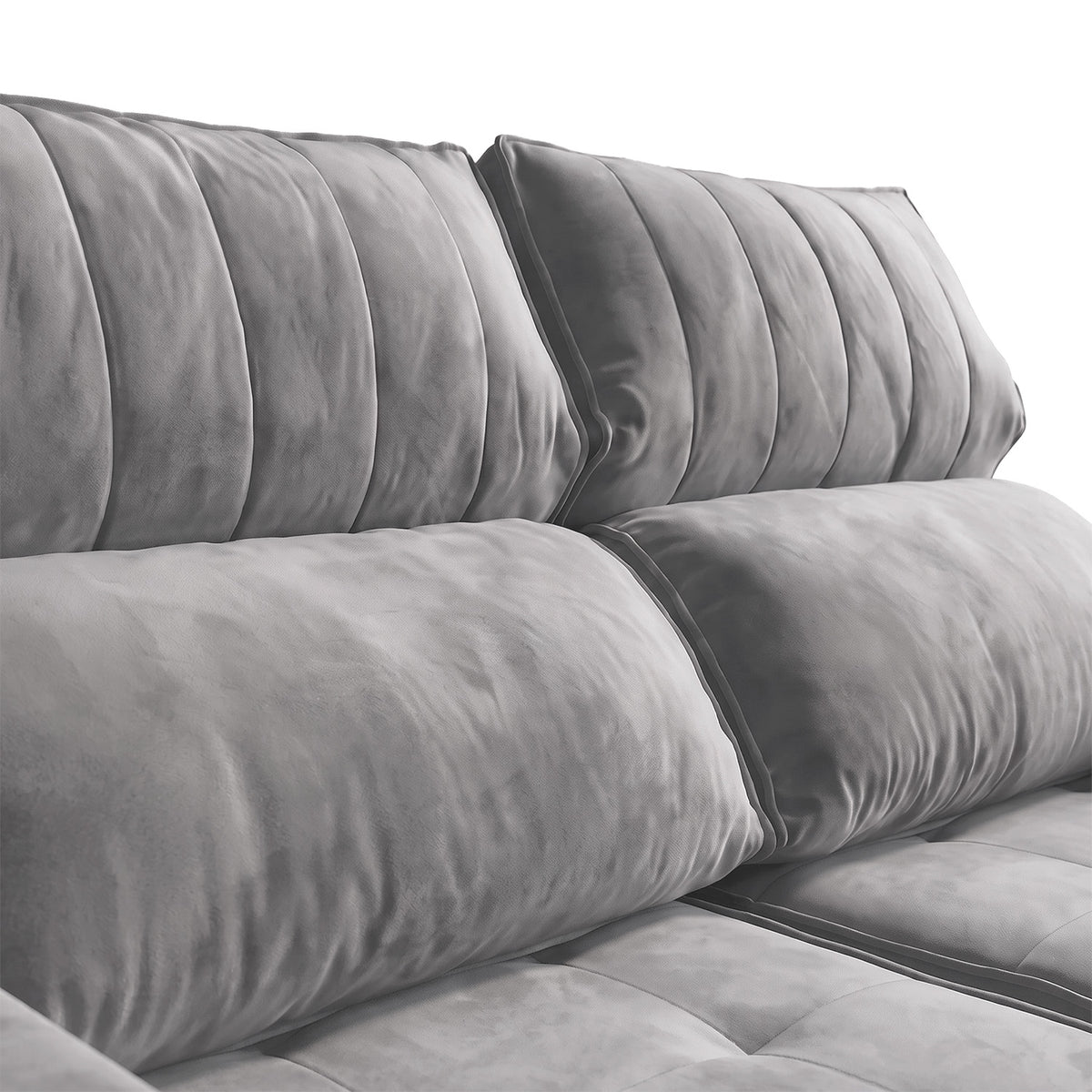 Sofá 2 cuerpos Extensible y Reclinable Toquio Stock Tela gris oscuro - 1.64MT