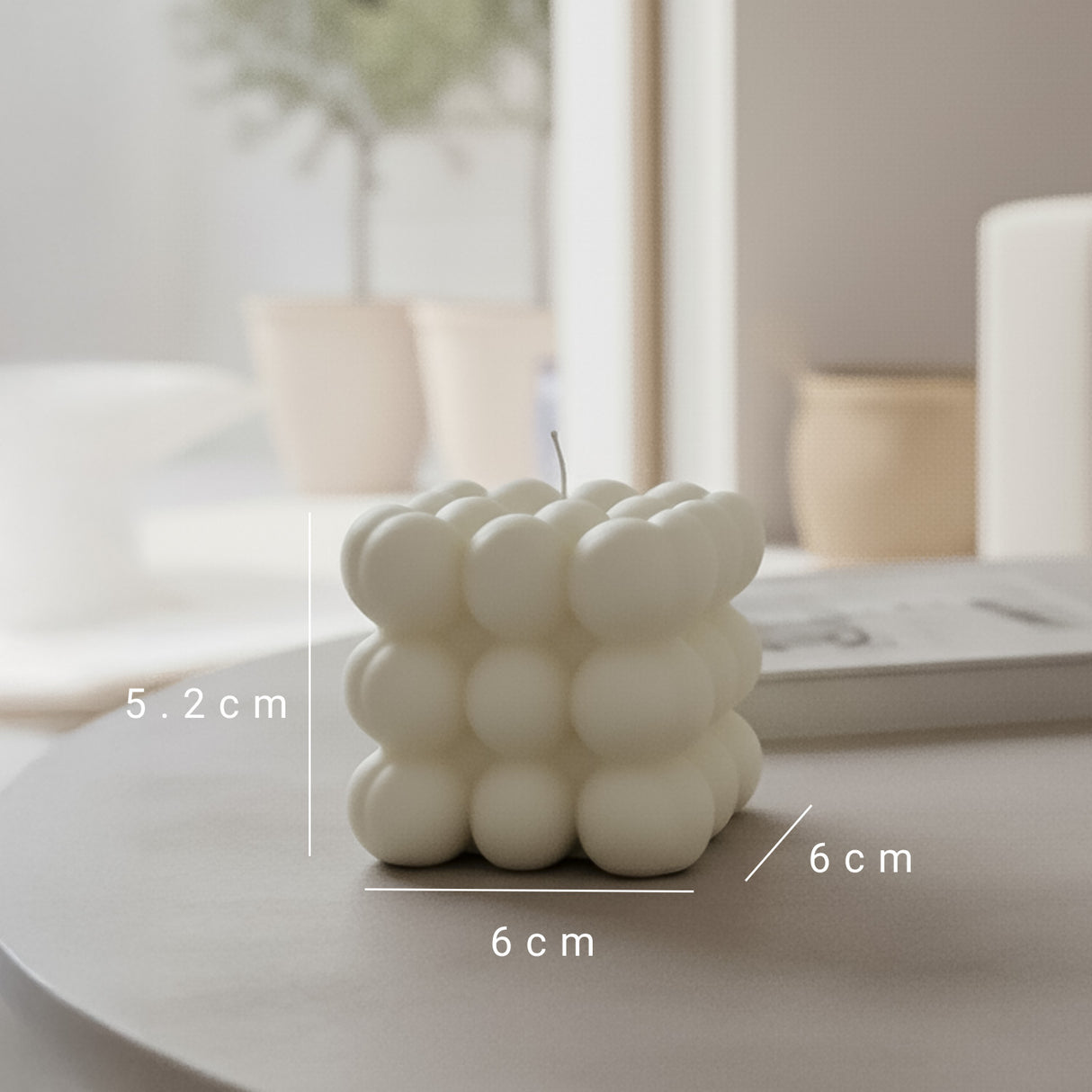 Vela de Cera Blanca Cubo
