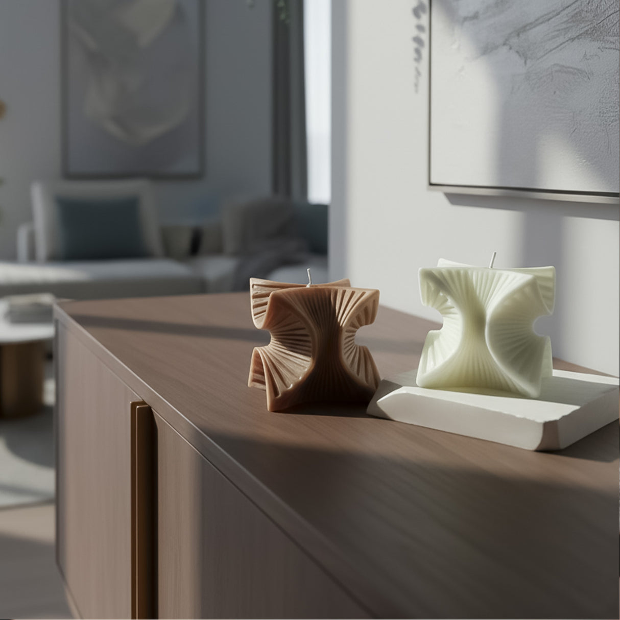 Vela de Cera Nórdica Espiral Geométrico