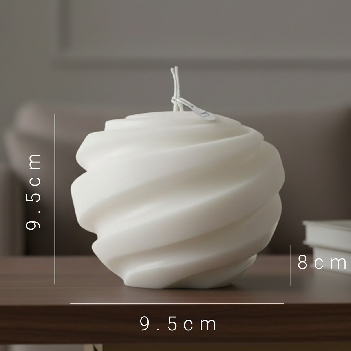 Vela de Cera Blanca Esfera Nórdica