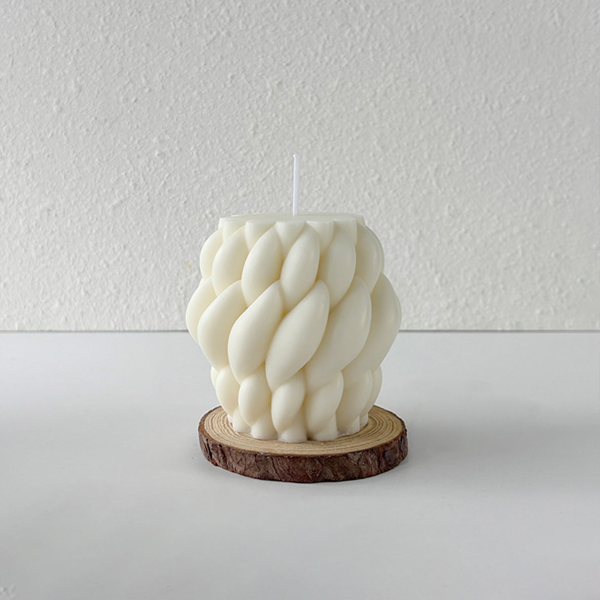 Vela de Cera Blanca Nudo Giratorio