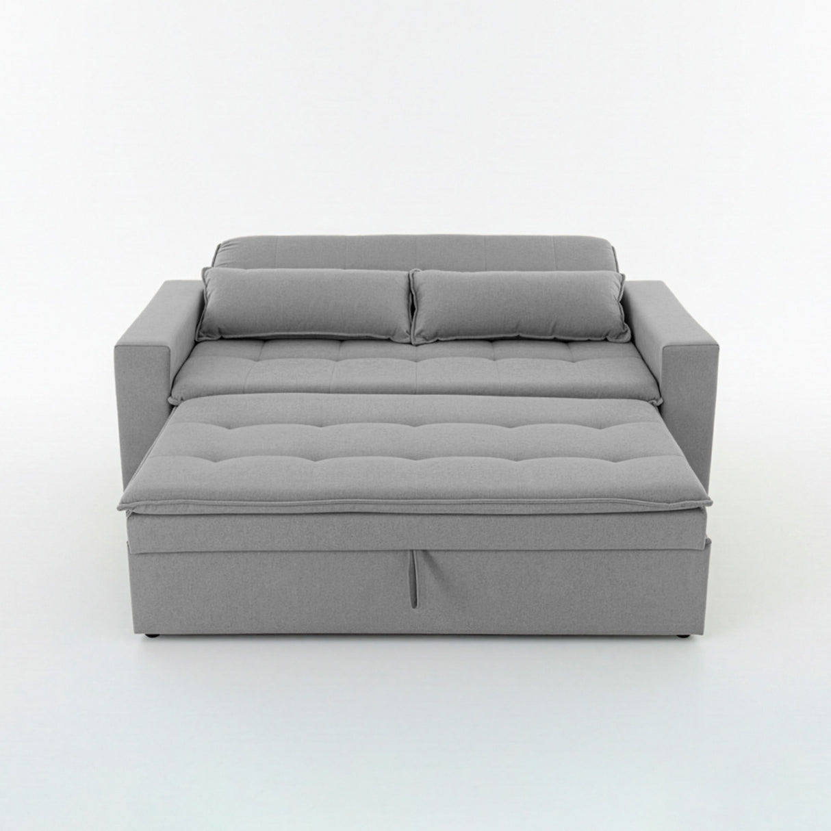 Sofá cama 2 cuerpos Londres con tela chenilla color gris claro