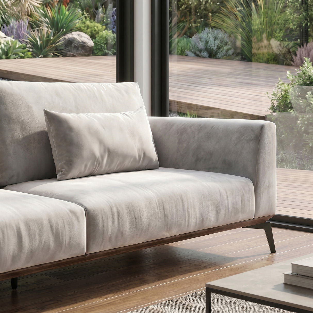 Sofá 2 Cuerpos Palace Single Tela Beige - 1.96m