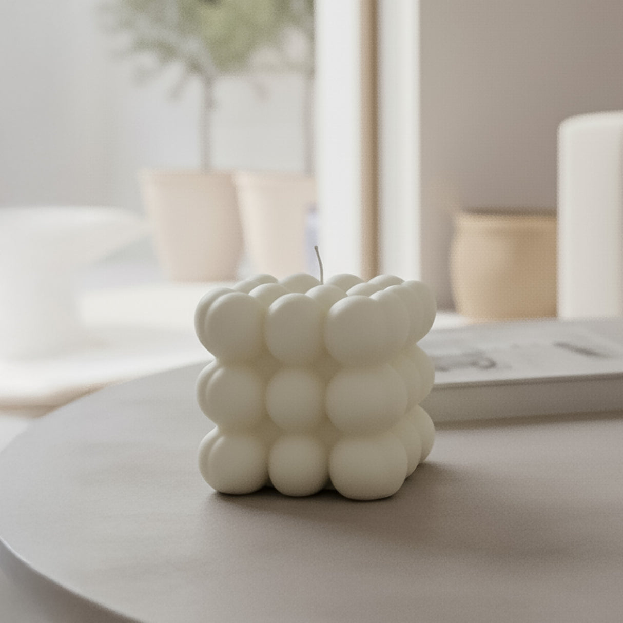 Vela de Cera Blanca Cubo