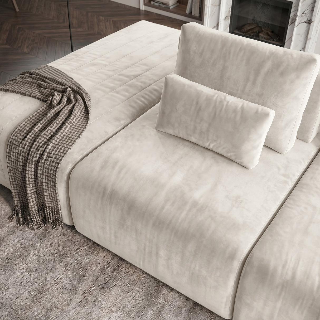 Sofá Modular 3 cuerpos Alba Tela Beige - 3.00m a Confección