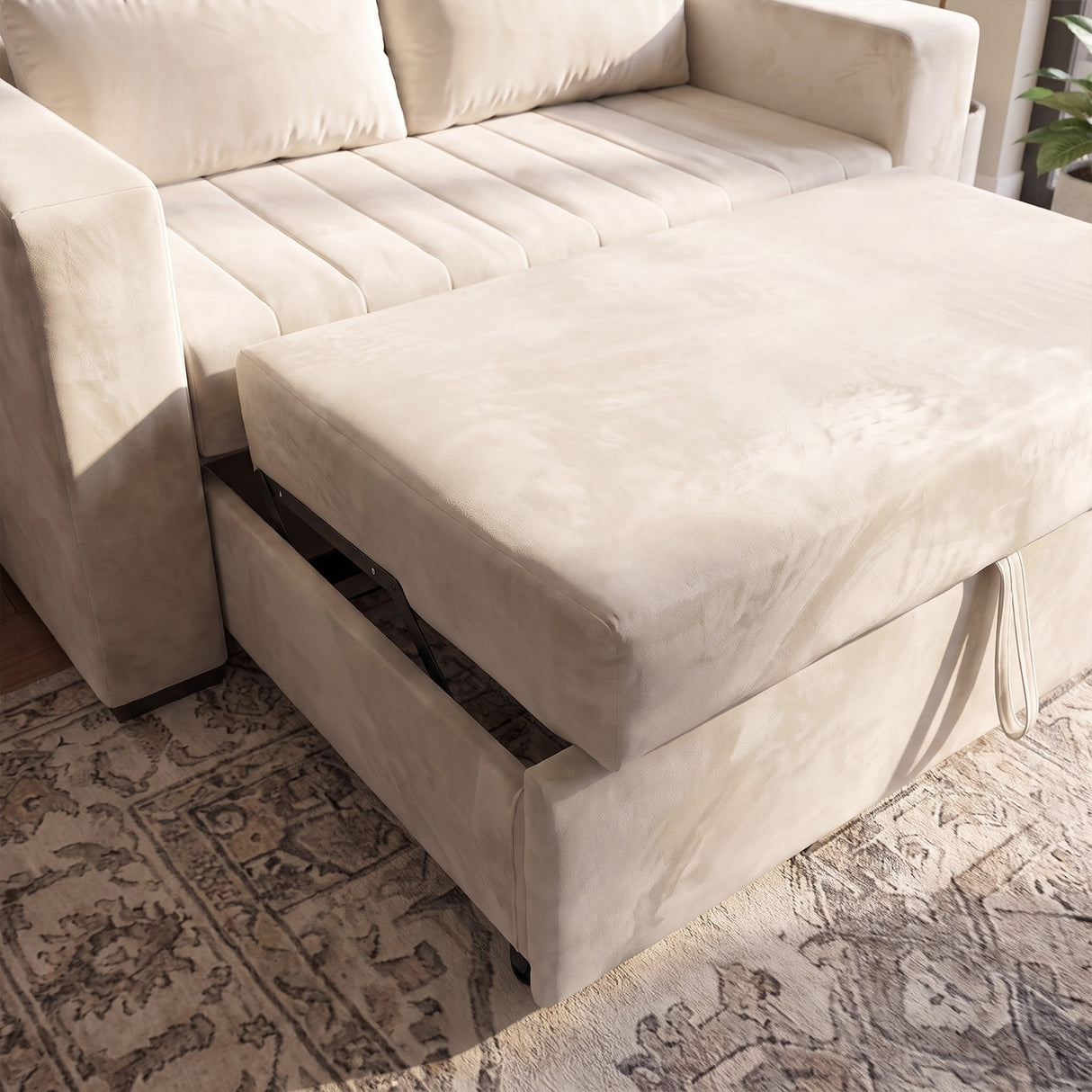 Sofá 2 cuerpos Málaga Tela Beige - 1.30m