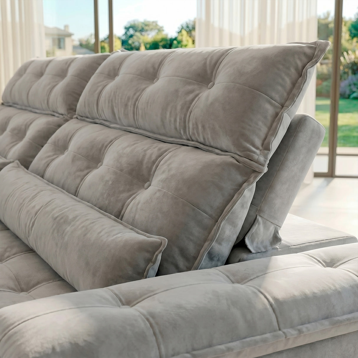 Sofá 2 Cuerpos Prediletto Tela Gris Claro - 2.80m