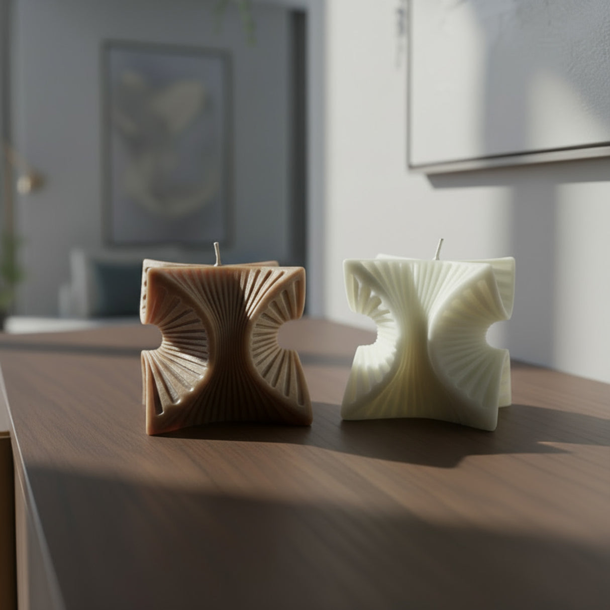 Vela de Cera Nórdica Espiral Geométrico