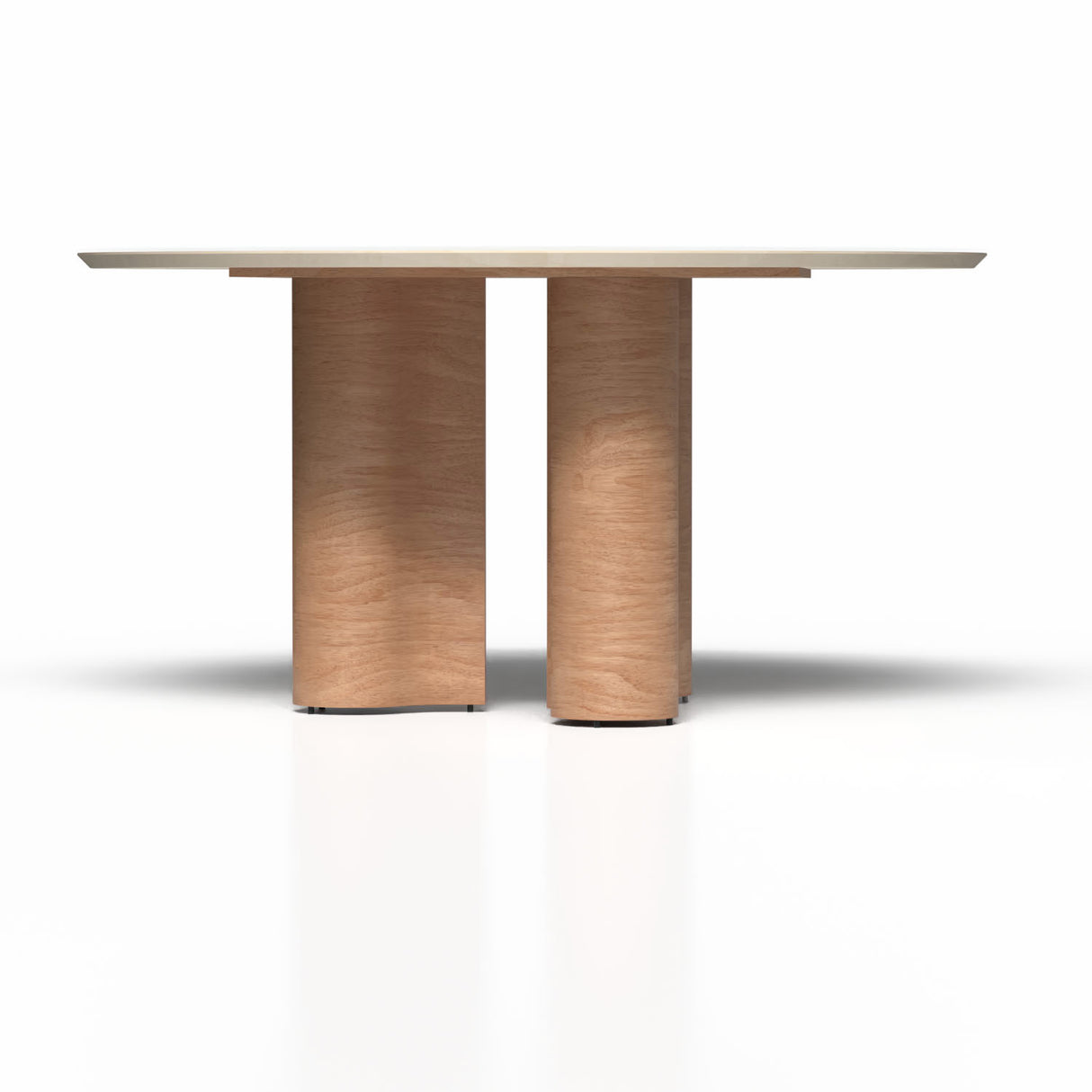 Mesa de comedor de madera / Mesa de comedor circular / Mesa de comedor con base de madera / Mesa de comedor de madera natural