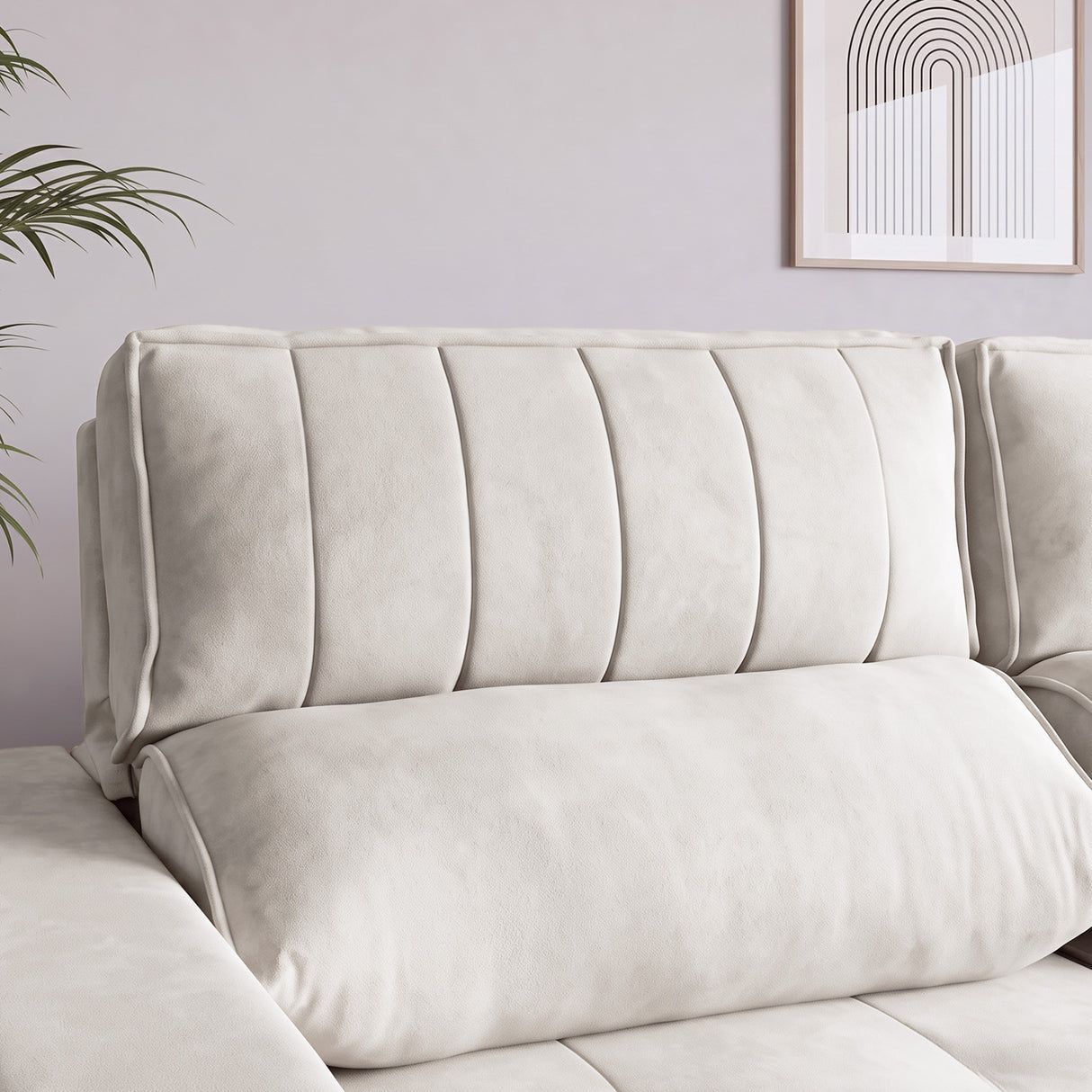 Sofá 2 cuerpos Toquio Tela Beige - 2.04m