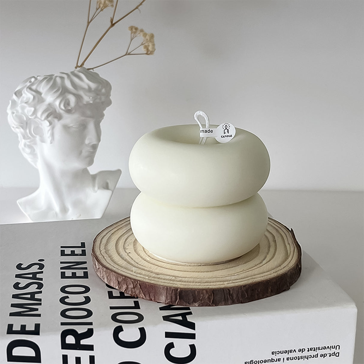 Vela de Cera Blanca Circulares