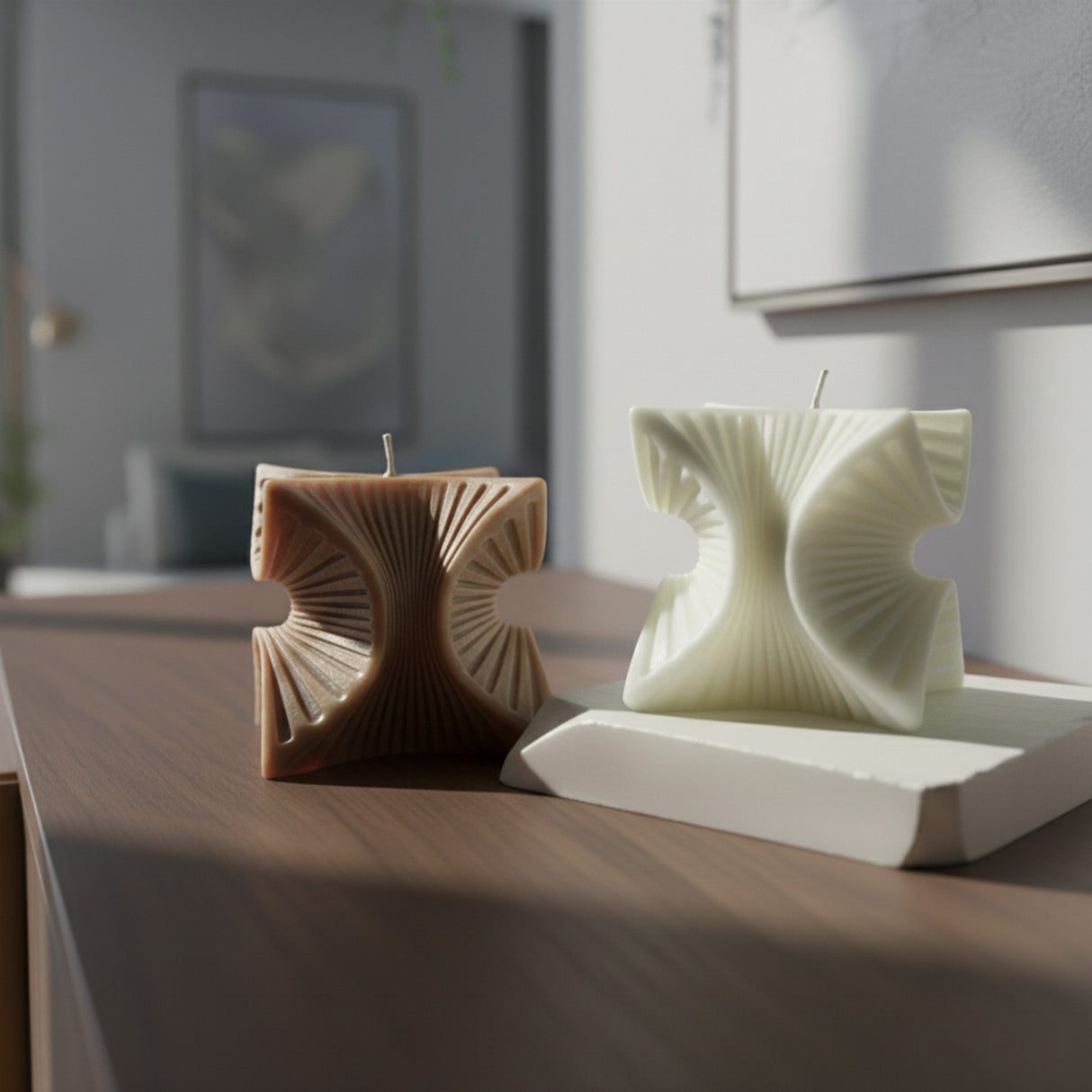 Vela de Cera Nórdica Espiral Geométrico