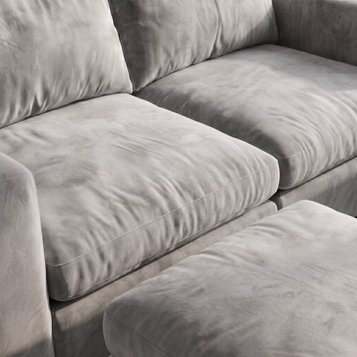 Sofá Modular 2 Cuerpos con 2 Poufs Conecta