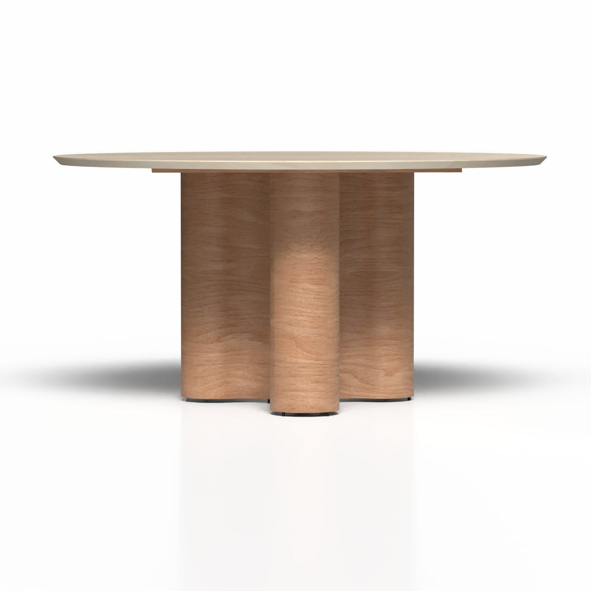 Mesa de comedor de madera / Mesa de comedor circular / Mesa de comedor con base de madera / Mesa de comedor de madera natural