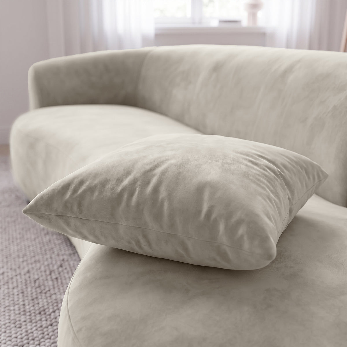 Sofá 2 Cuerpos Acqua Respaldo izquierdo Tela Beige - 2.36m a Confección