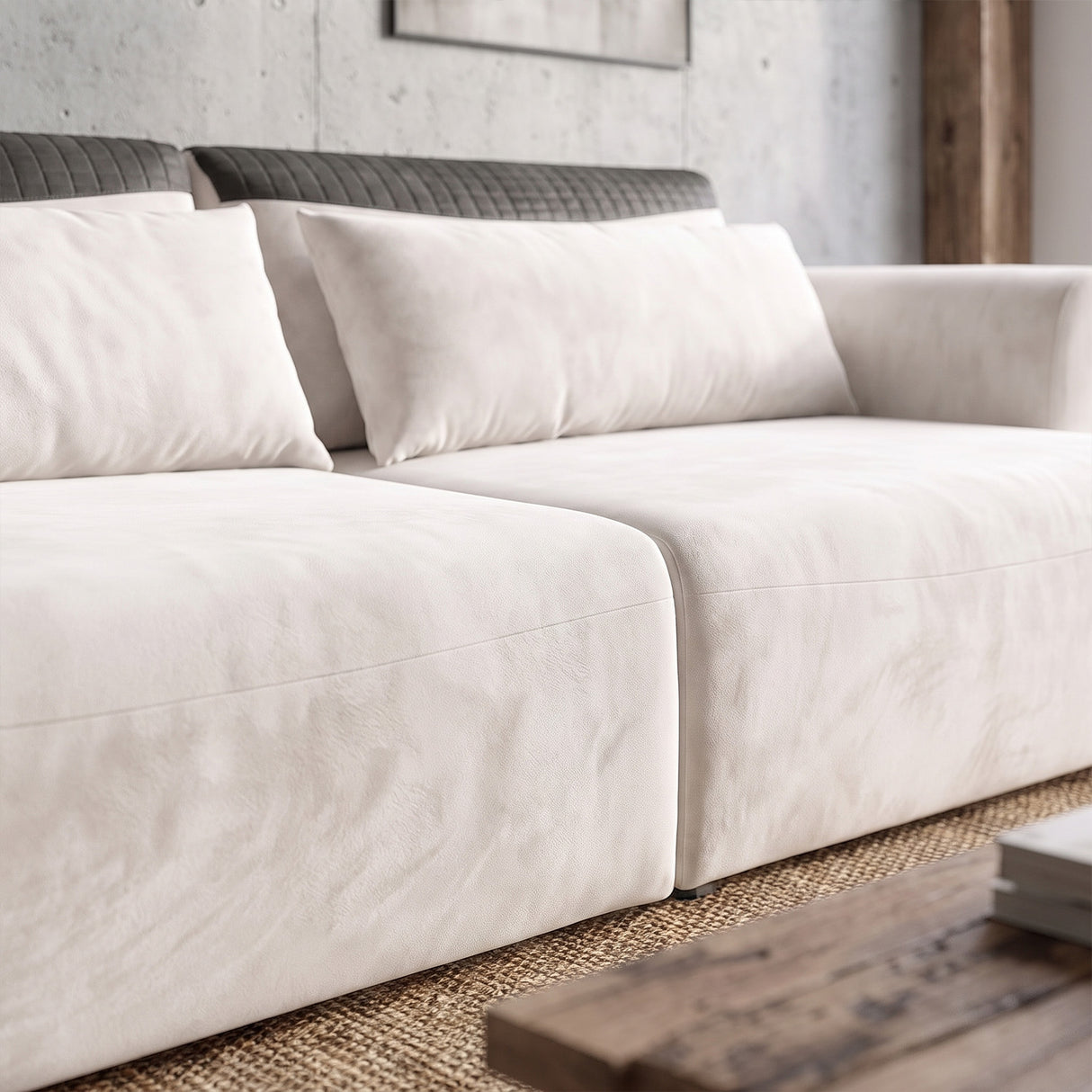 Sofá 2 Cuerpos Moenia Tela Beige - 2.22m a Confección