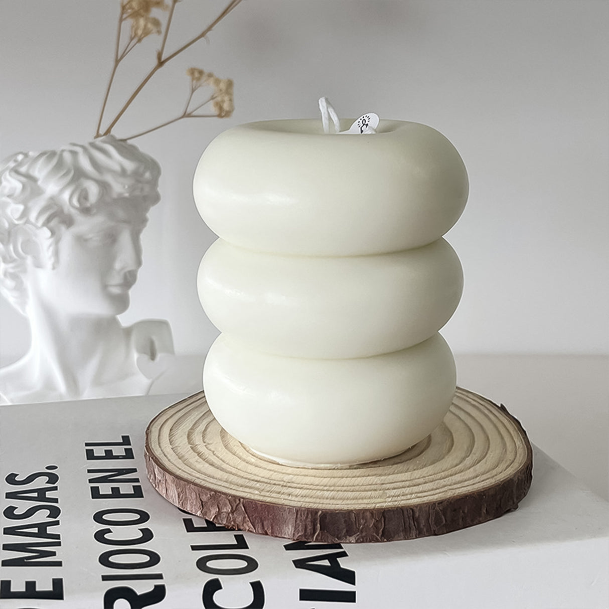 Vela de Cera Blanca Circulares