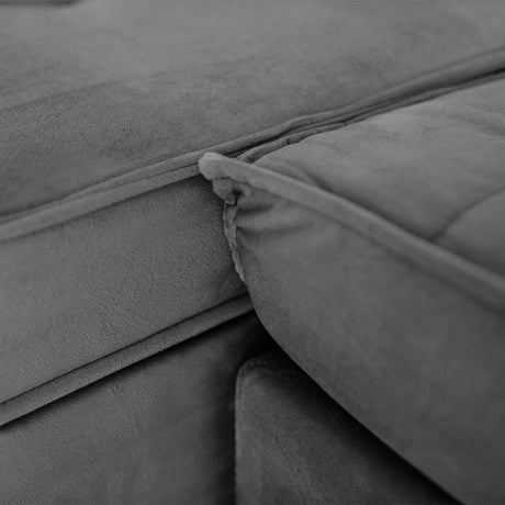 Acercamiento a la tela del asiento del sofá extensible y reclinable toquio