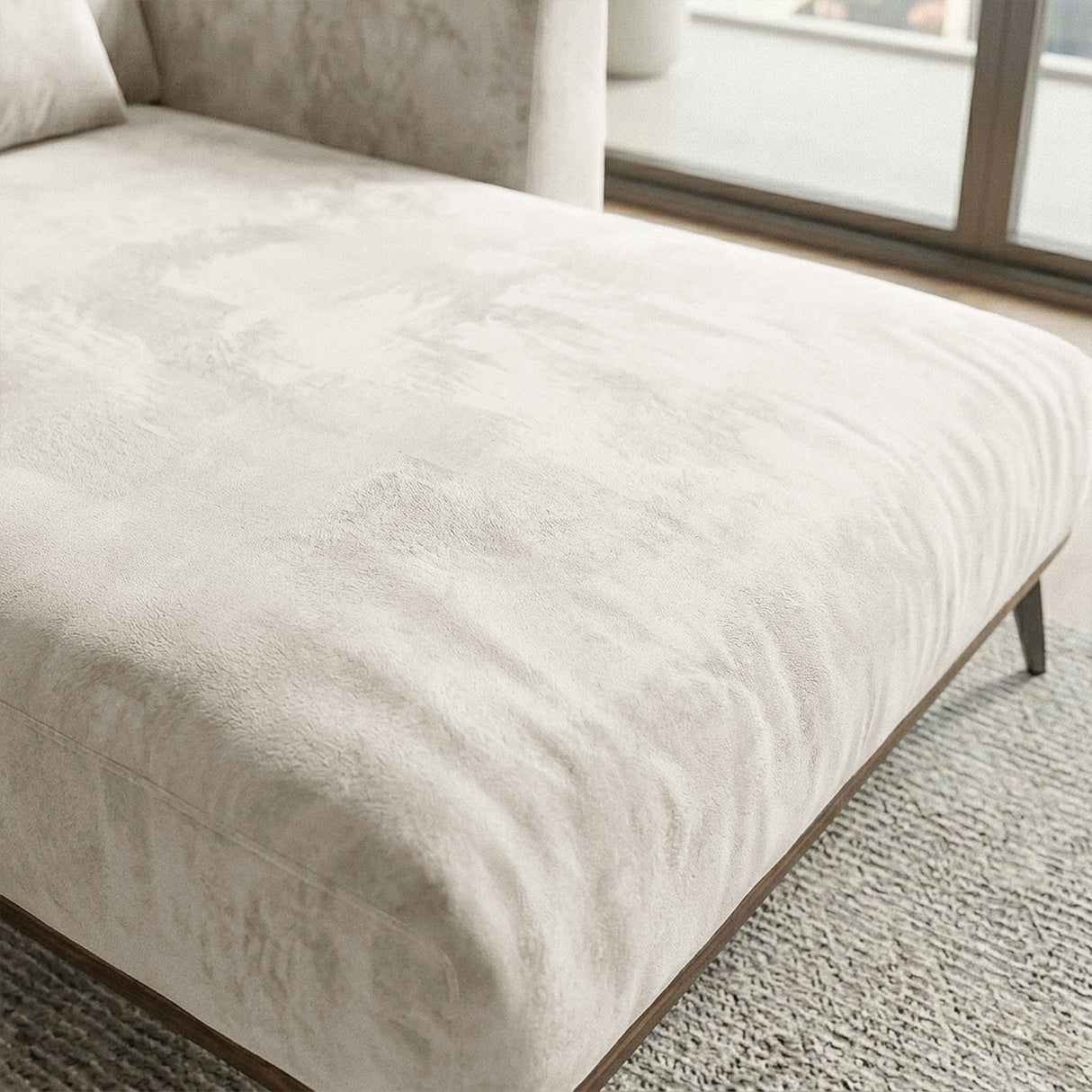 Sofá Seccional 3 Cuerpos Palace con Chaise Longue Derecho Tela Beige - 3.06m a Confección