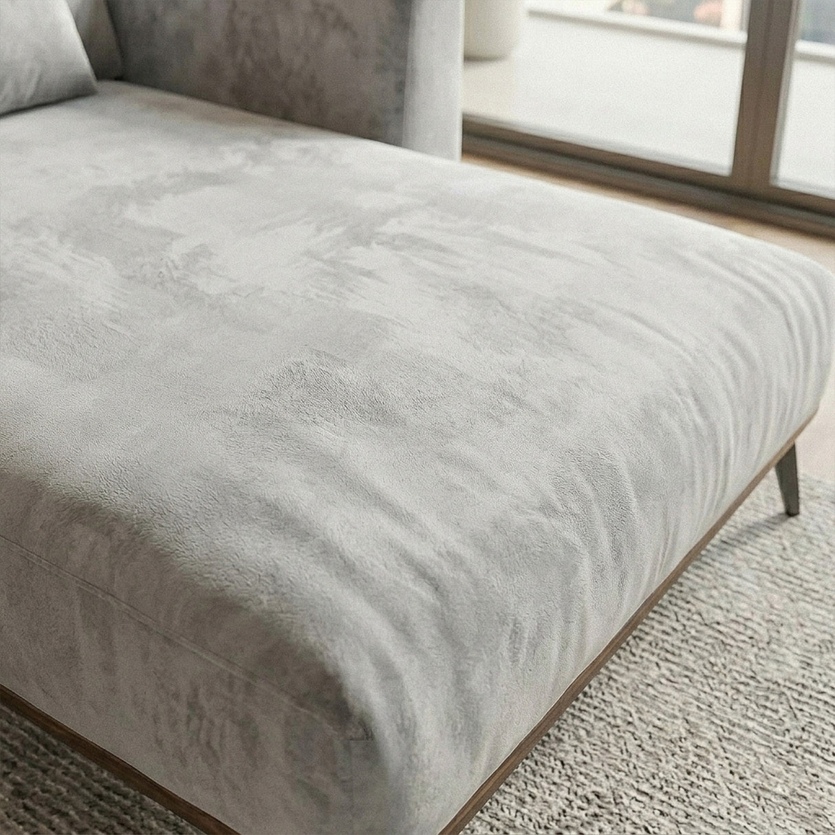 Sofá Seccional 3 Cuerpos Palace con Chaise Longue Derecho Tela Gris - 3.06m a Confección
