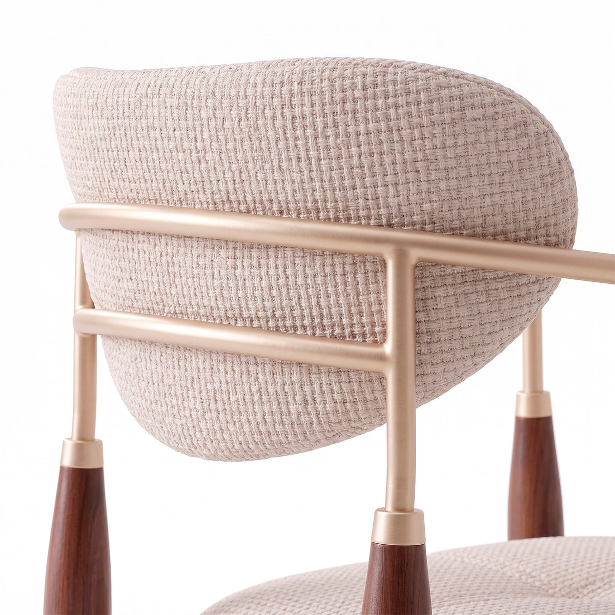 Silla Adara c/ brazo BR6032 / COR CASTAÑO / METAL CHAMPAGNE STOCK