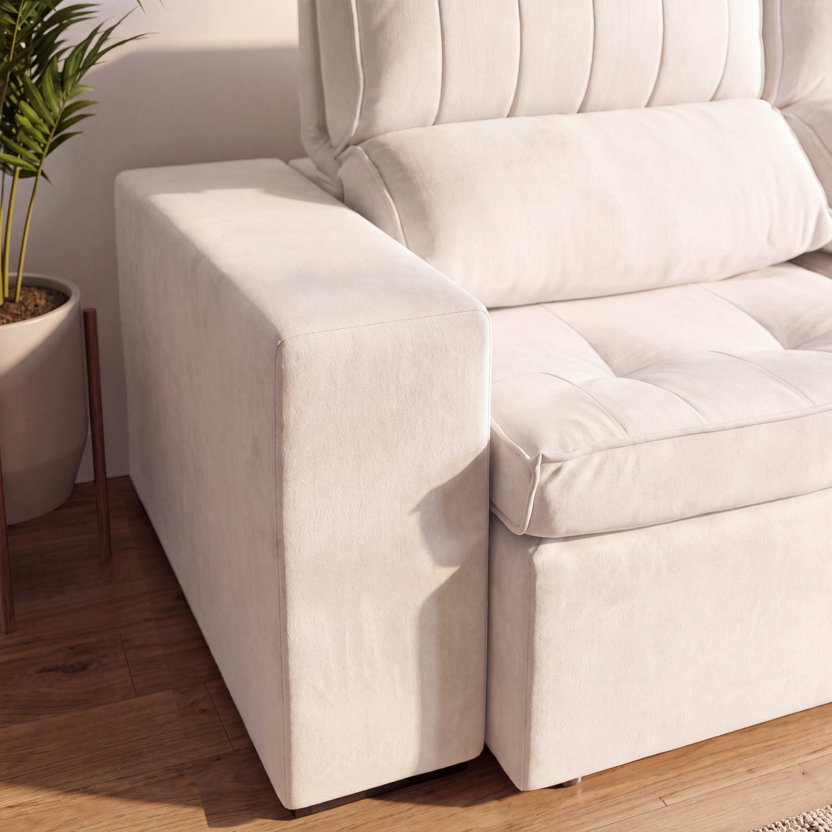 Sofá 3 cuerpos Toquio Tela Beige - 3.14m
