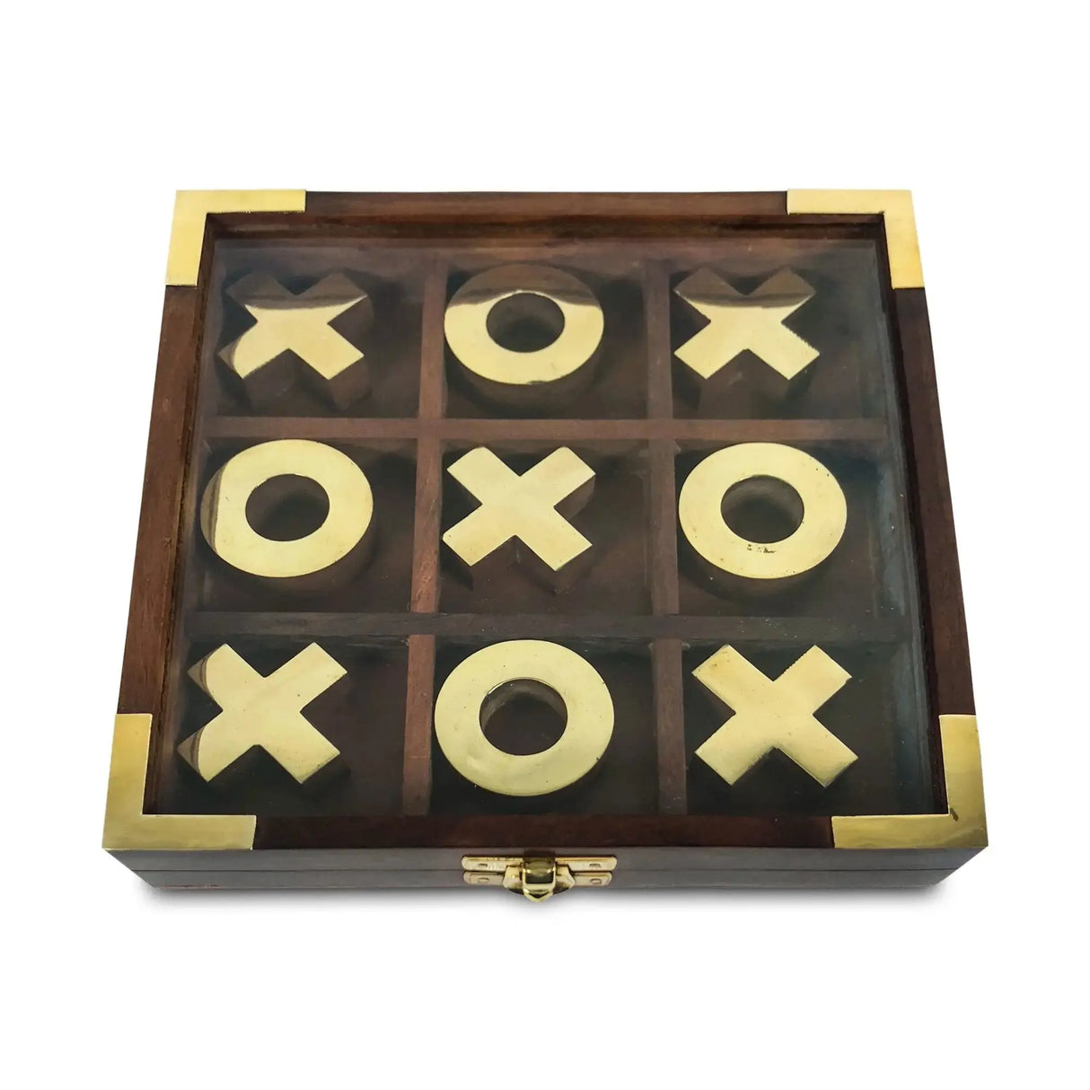 Juego Gato de Madera con Tapa de Vidrio