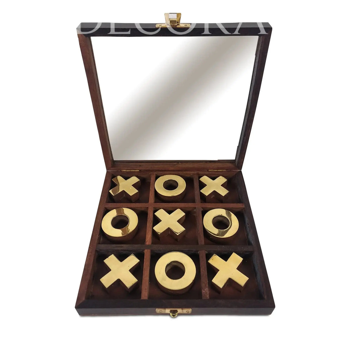 Juego Gato de Madera con Tapa de Vidrio