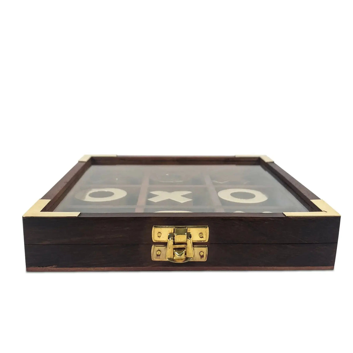 Juego Gato de Madera con Tapa de Vidrio