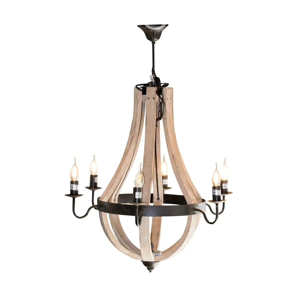 Lámpara de Madera y Fierro Color Gris