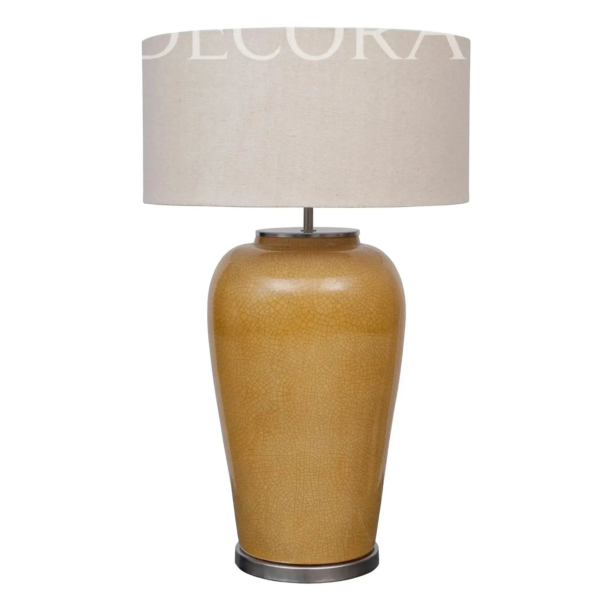 Lámpara de cerámica con pantalla de tela