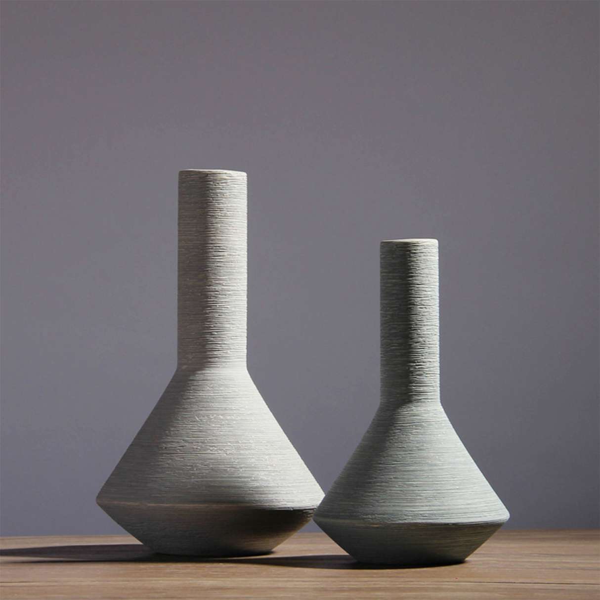 Florero Gris Mediano Kelida Porcelana