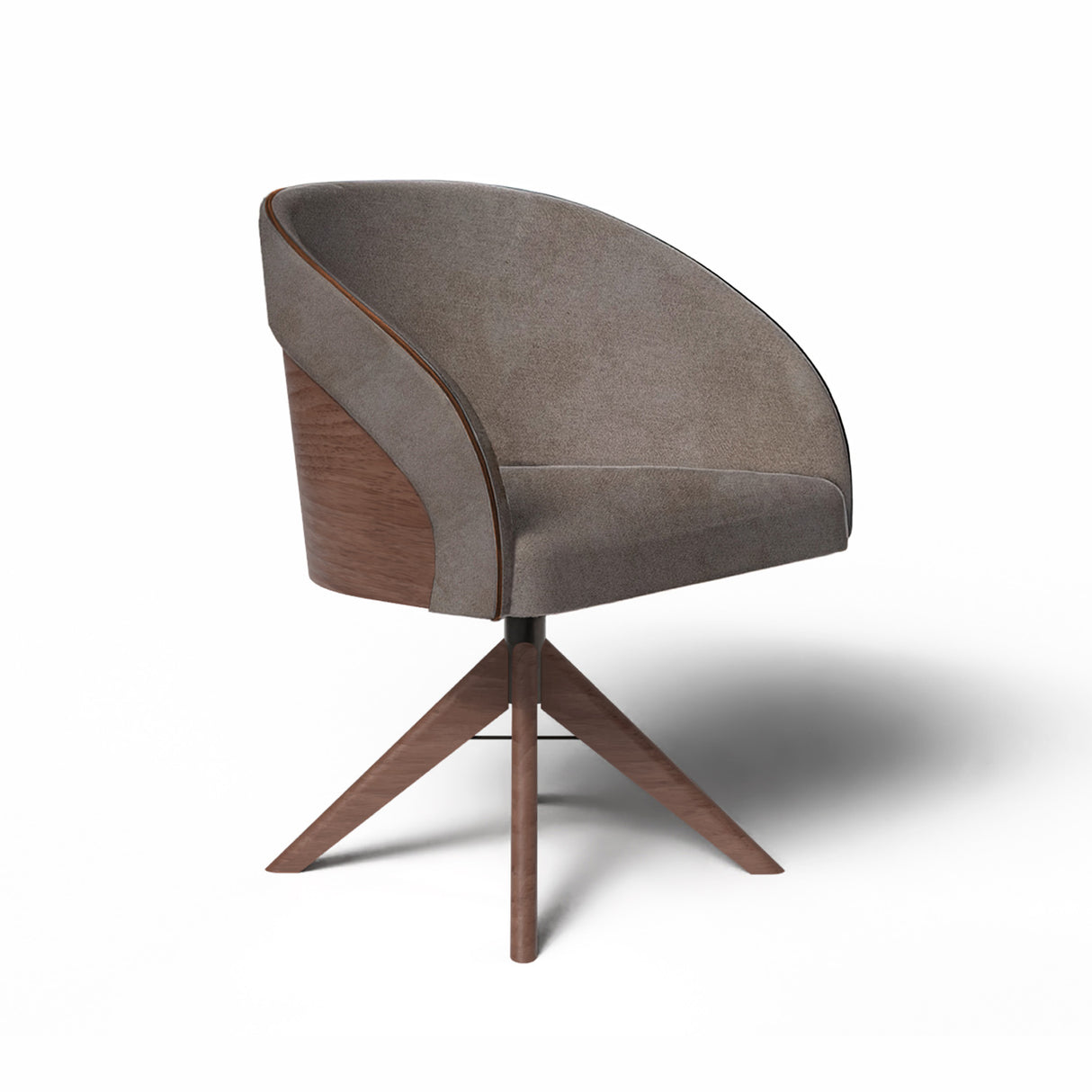 poltrona / poltrona con base giratoria / poltrona con patas de madera / poltrona de tela / poltrona de madera