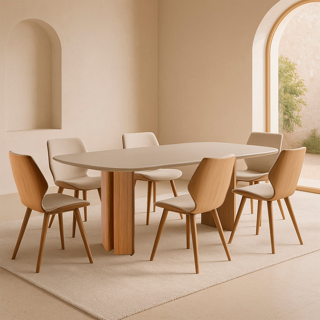 Mesa de comedor Maisa y silla Laura