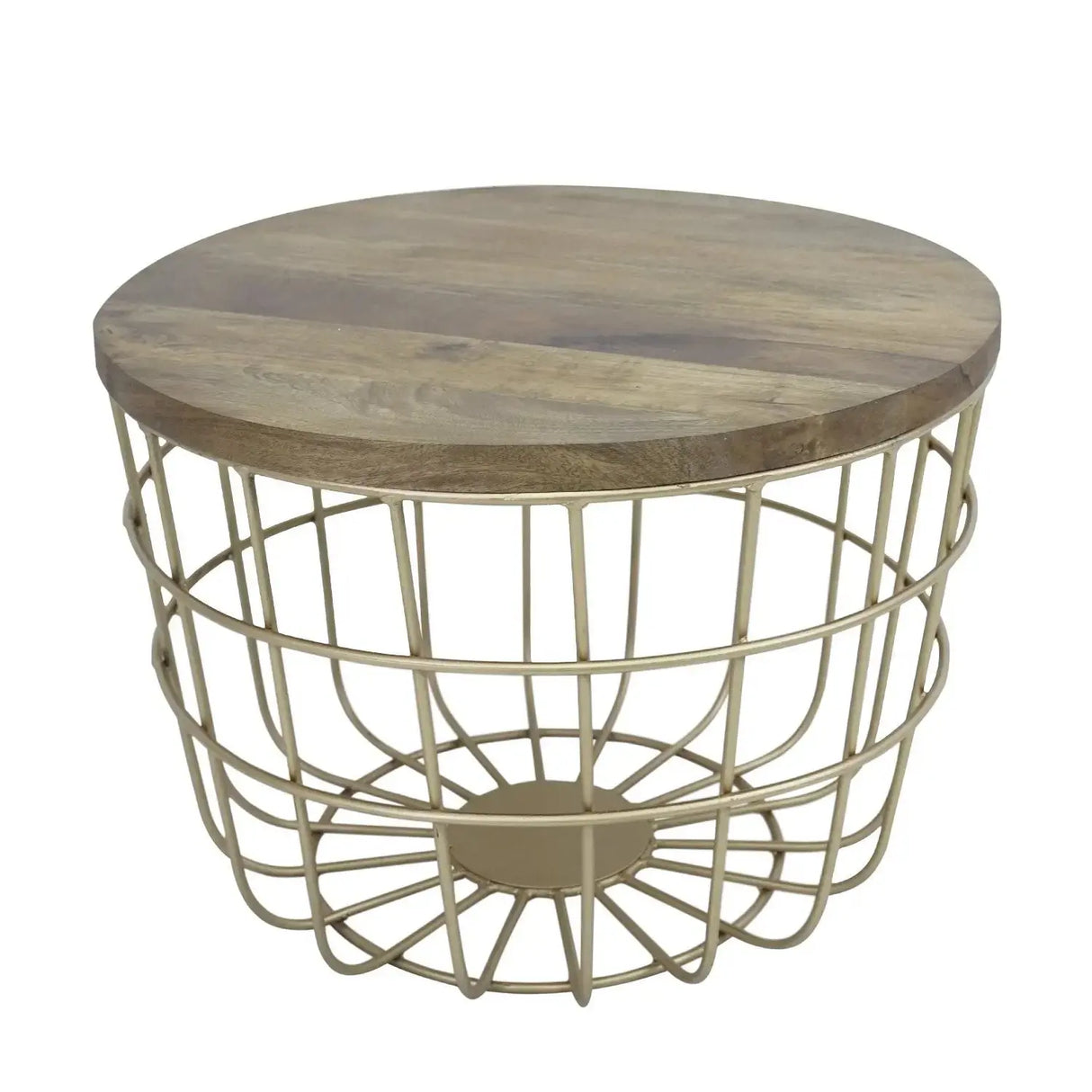 Mesa Fierro Doré con Cubierta de Madera