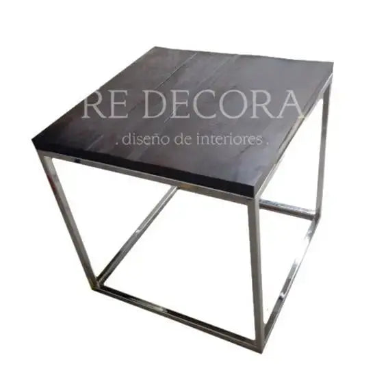 Mesa Lateral Cubo Madera