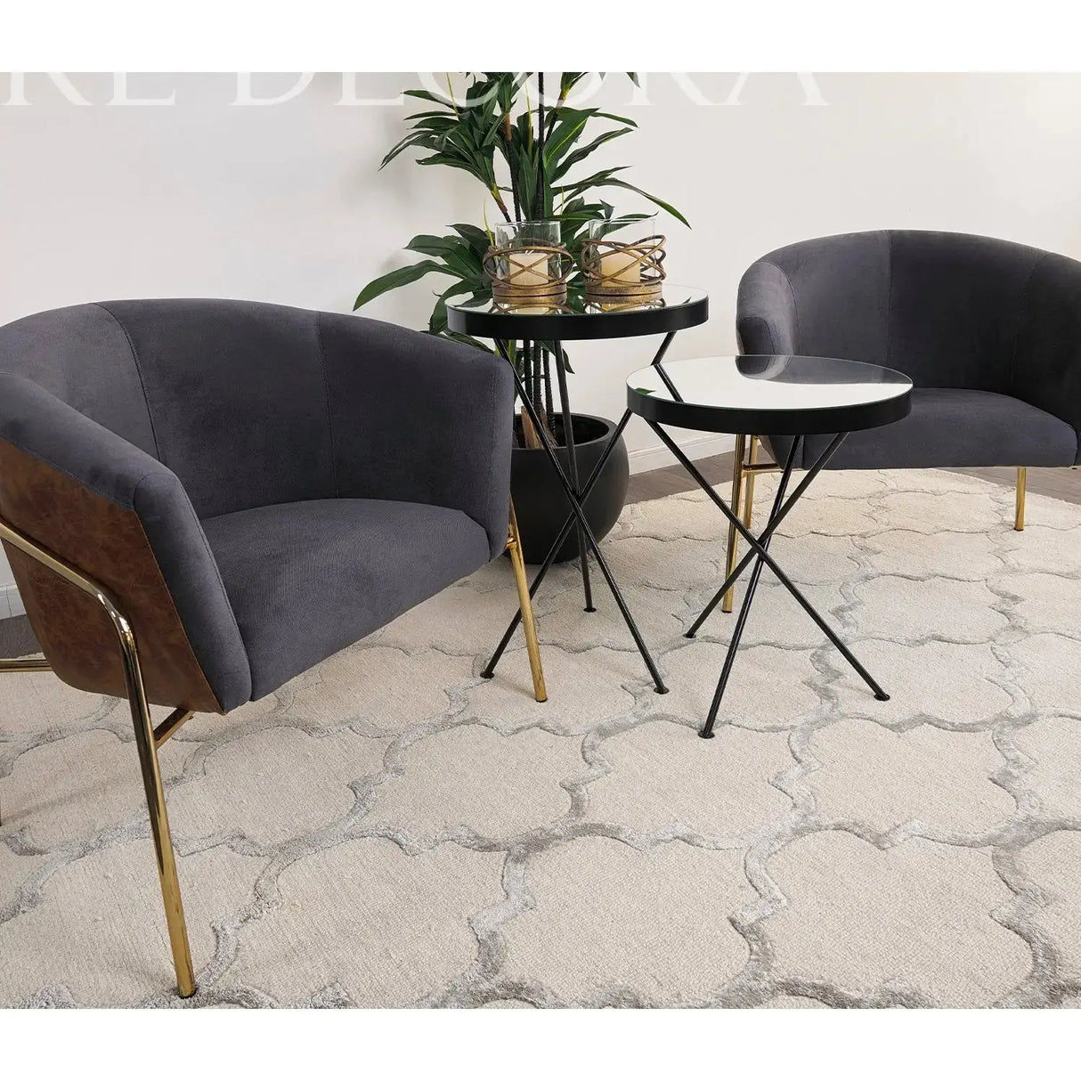 Mesa Lateral Rubí Negra Re Decora