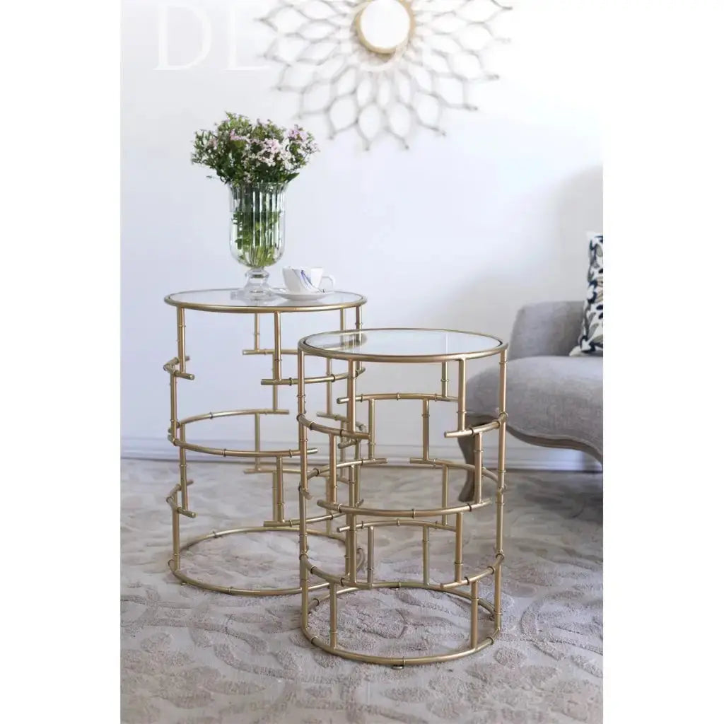 Mesas laterales de vidrio